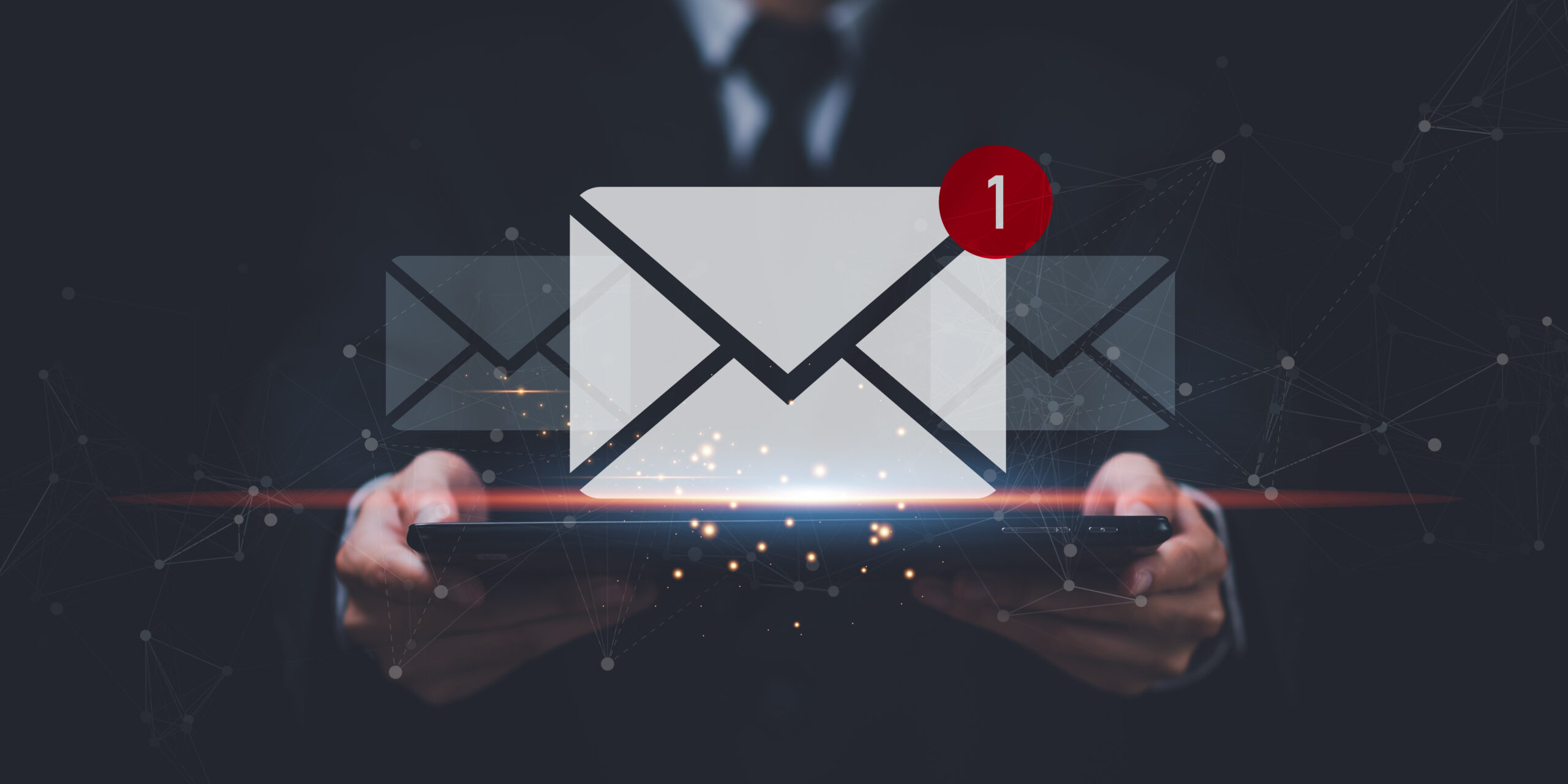 Business owner sending a professional email from their own company domain instead of a personal Gmail, Yahoo, or Outlook.com account