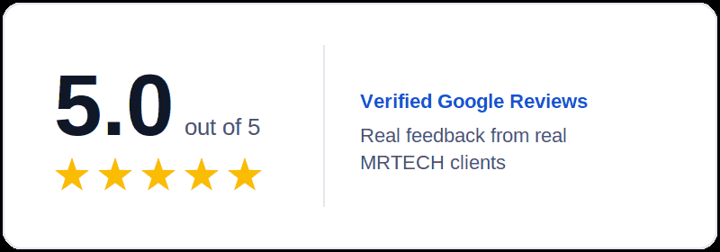5.0 out of 5 stars — verified Google reviews for MRTECH Computer Support